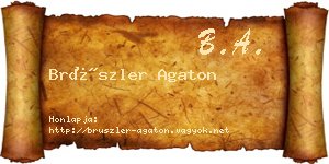 Brüszler Agaton névjegykártya